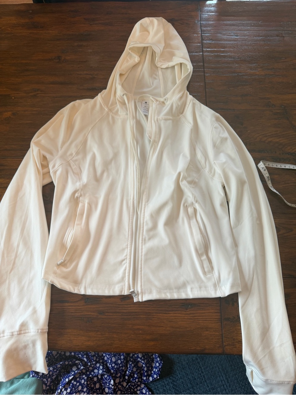 Yogalicious Cream Hooded Zip-Up Jacket